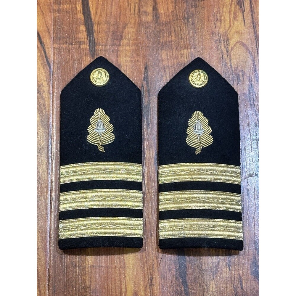 VTG Navy Commander New York Meyer Medical Corps Officers Hard Shoulder Boards